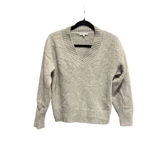 Reformation Women's Gray Cashmere V-Neck Pullover Sweater Long Sleeve - Picture 1 of 9